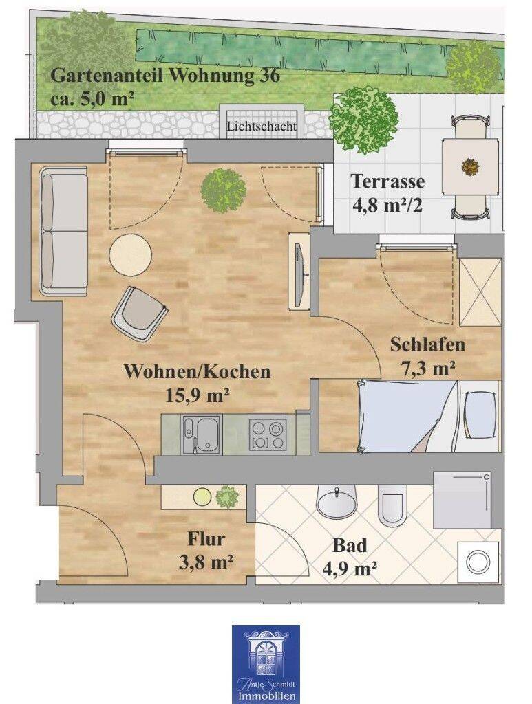 Exklusive Wohnung mit Garten und Einbauküche! – Dresden – Vorschaubild 2