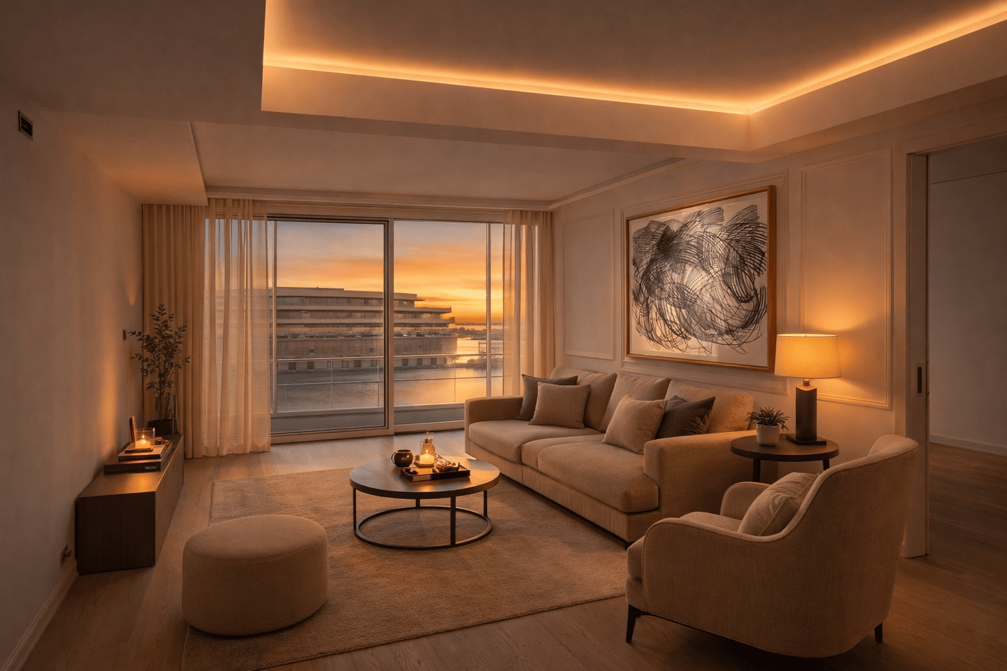 Design trifft Hafenflair: Exklusives Apartment mit Sonnenbalkon und Hafenblick – Hamburg – Vorschaubild 2