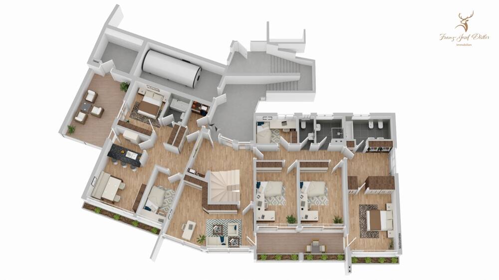 XXL Villa über den Dächern Würzburgs mit Mainblick, Pool, Sauna, Weitblick – Würzburg – Vorschaubild 3
