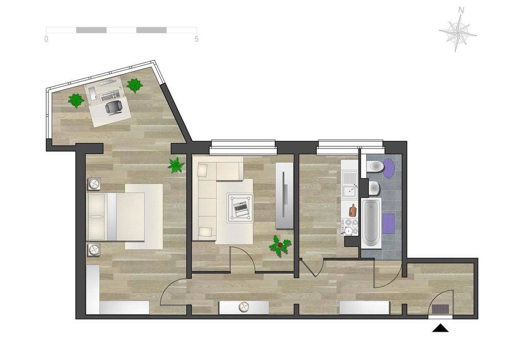 Großzügige 2-Raum-Erdgeschosswohnung mit Tageslichtbad – Chemnitz – Vorschaubild 9