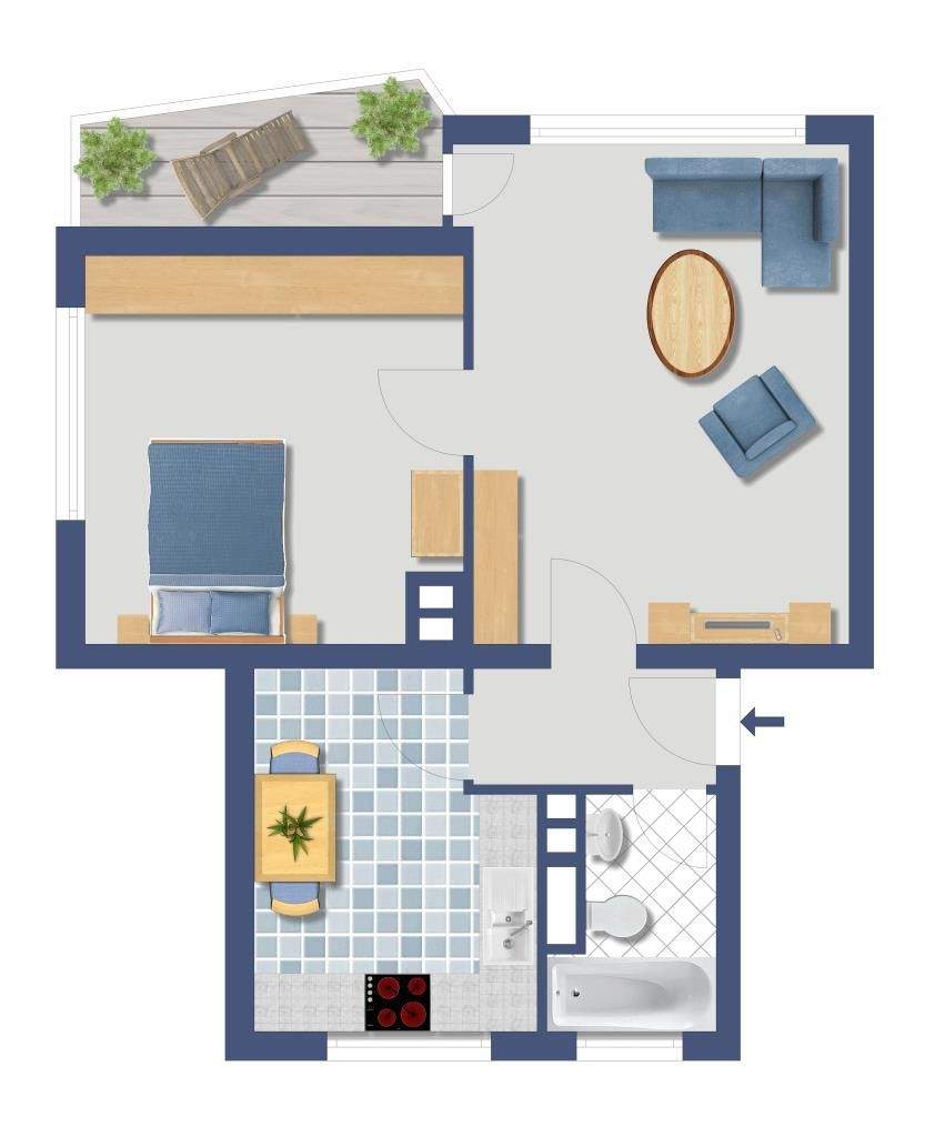 Kapitalanlage! Vermietete 2 Zimmer-Wohnung in zentraler Lage von Wiesbaden! – Wiesbaden – Vorschaubild 3