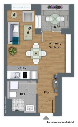 Hermann Immobilien: Möblierte Singlewohnung in bester City-Lage! – 60326 Frankfurt am Main – Vorschaubild 3