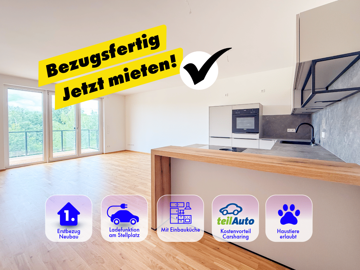 *** Familienwohnung mit Blick ins Grüne, EBK, 2 Bäder, TG mit Ladeoption ***
