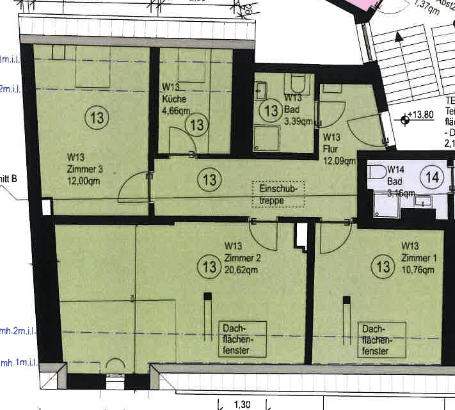 Elegante 3-Zimmer-DG-Wohnung in Südfriedhof, Kiel – Kiel – Vorschaubild 2