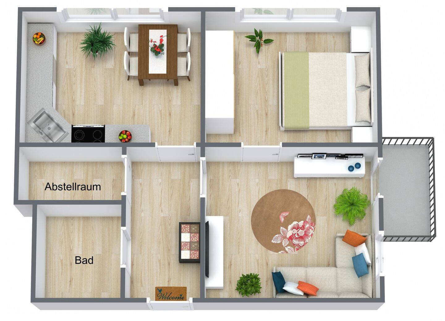 Altersgerechte 2-Raumwohnung mit Balkon