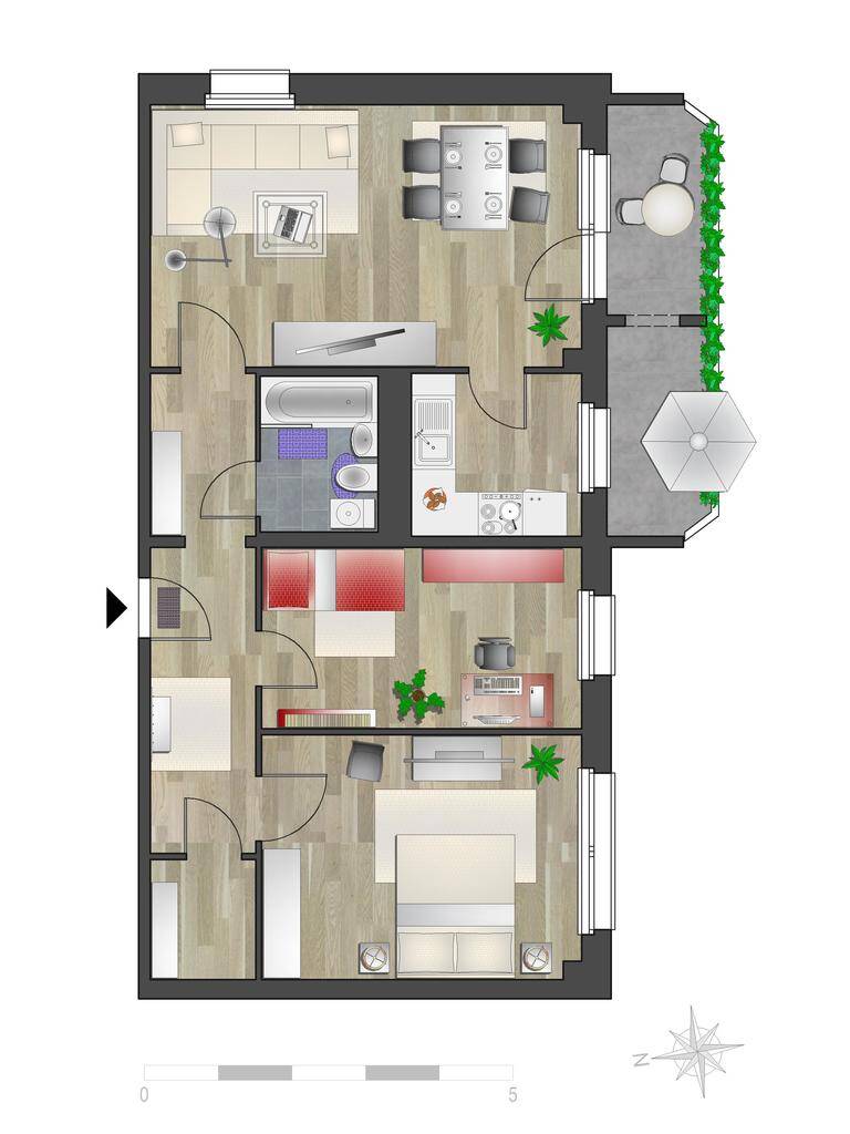 3-Raum-Wohnung am Johanneskarree – Chemnitz – Vorschaubild 5