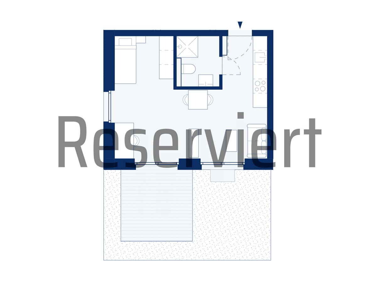 RESERVIERT! 1-Zimmer-Apartment mit Terrasse zur Eingangsseite (B01) – 53129 Bonn – Bild 1 von 3