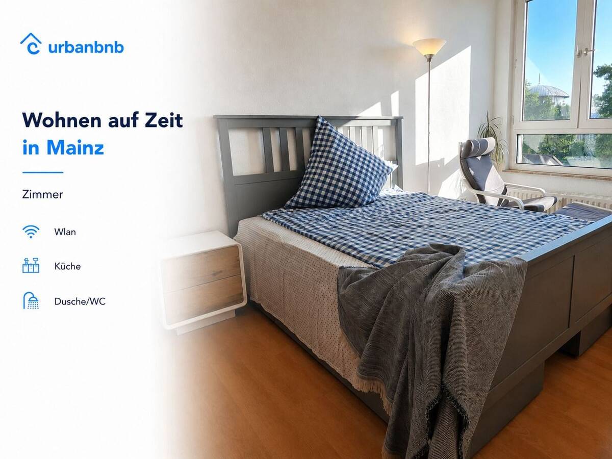 Möbliertes Zimmer Mainz - Wohnen auf Zeit ab 1 Monat – 55122 Mainz – Bild 1 von 9