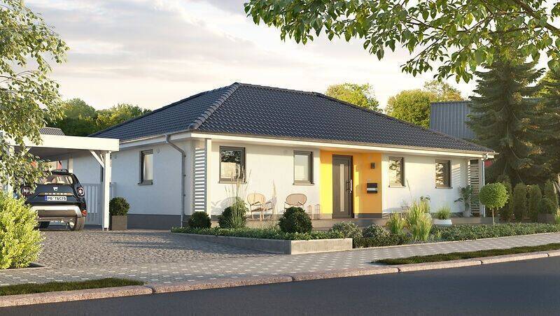 Winkelbungalow 108 massiv gebaut, Preis inkl. Grundstück – Bexbach – Bild 1 von 6