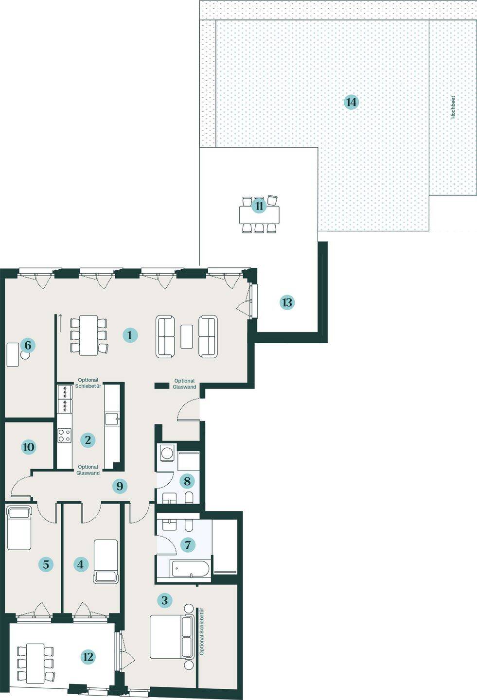 Exklusives Penthouse mit ca. 169 m² und beeindruckendem Ausblick – Dresden – Vorschaubild 2