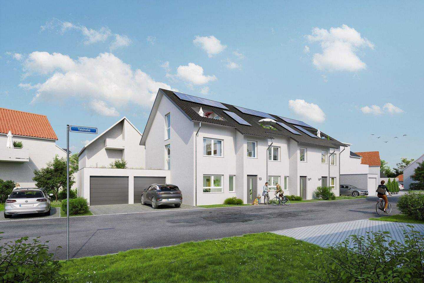 Reiheneckhaus Neubau mit Garage und kleinem Garten - Familientraum