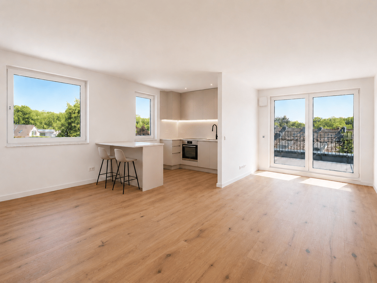 Modernes Neubau-Penthouse mit sonniger Dachterrasse in ruhiger Rahlstedter Lage – 22149 Hamburg – Bild 1 von 4