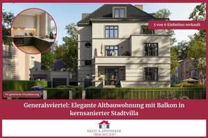 Generalsviertel: Elegante Altbauwohnung mit Balkon in kernsanierter Stadtvilla