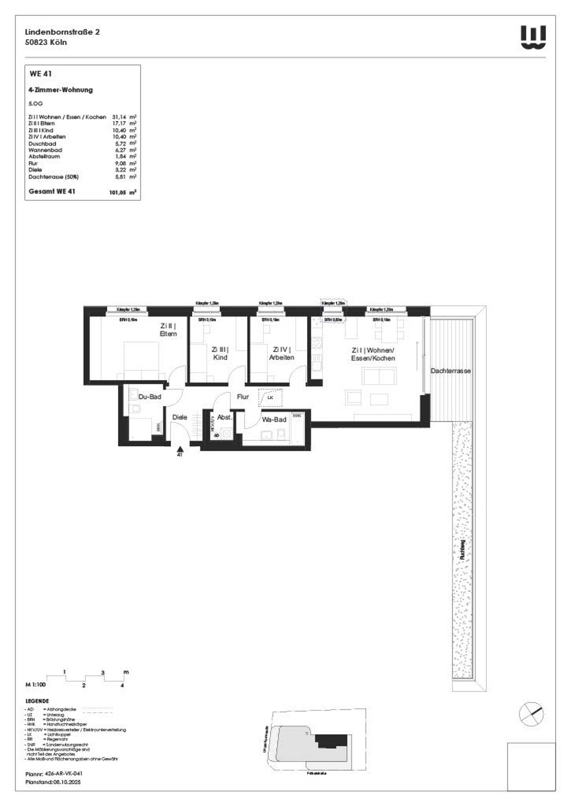 Dachgeschosswohnung in 50823 Köln mit 101,05 m² kaufen