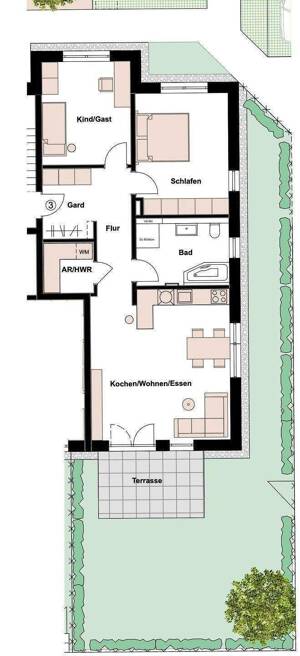 Mit Terrasse und eigenem Garten: 3-Zi.-Wohnung, gute Lage in FÜ-Poppenreuth, nahe IKEA, mit Top-Ausstattung und Anschluss für E-Auto