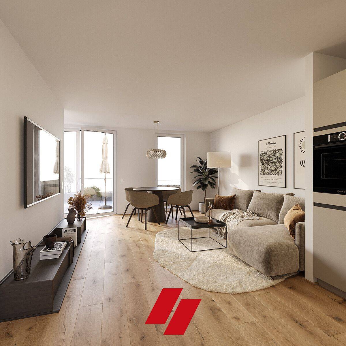 Neubau Erstbezug: Exklusive und hochwertig ausgestattete 2 Zimmer Wohnung im DG, 2 Balkone in Haus B – 28207 Bremen – Bild 1 von 7