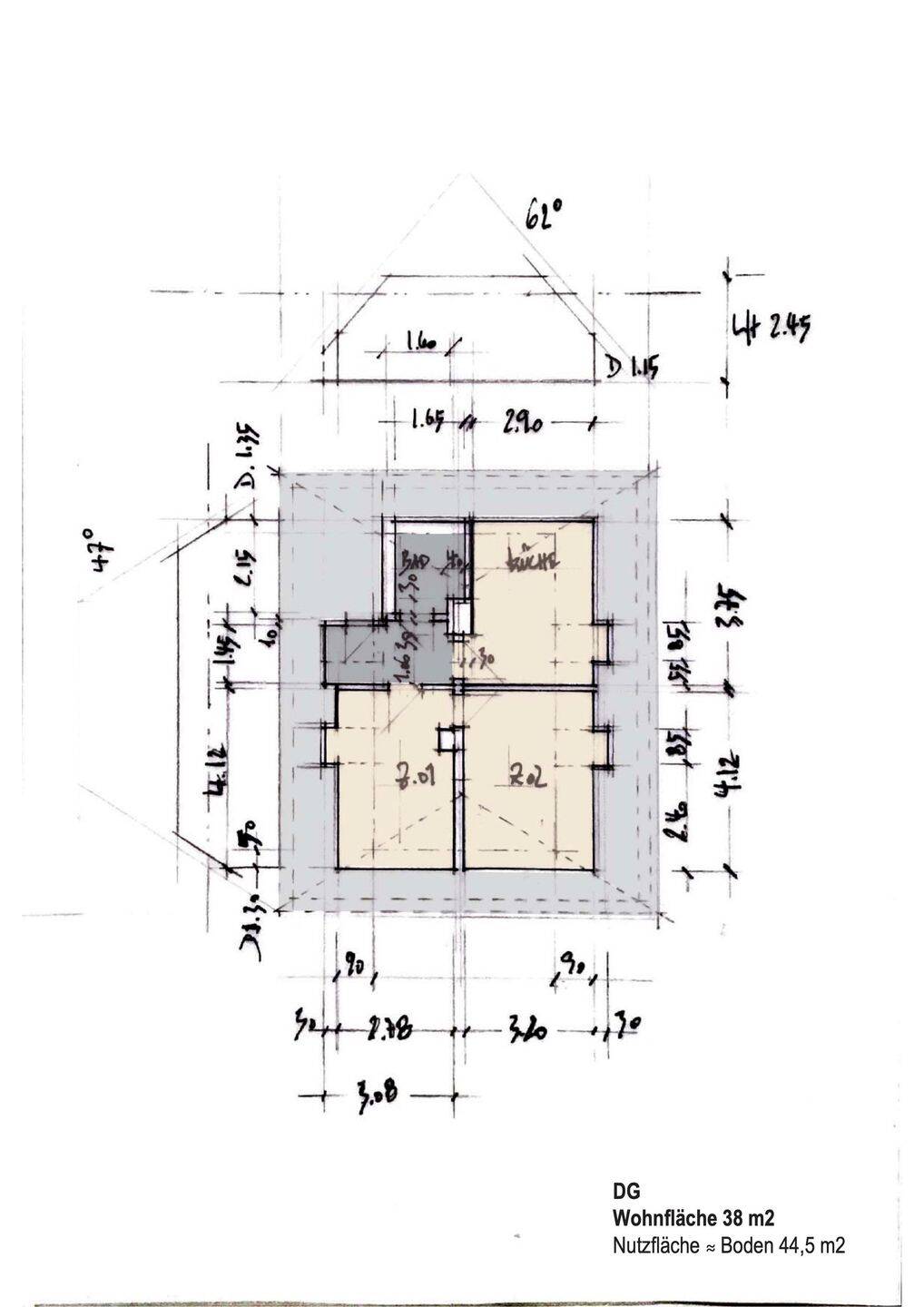 Wohnung DG Studio mit Gartenanlage