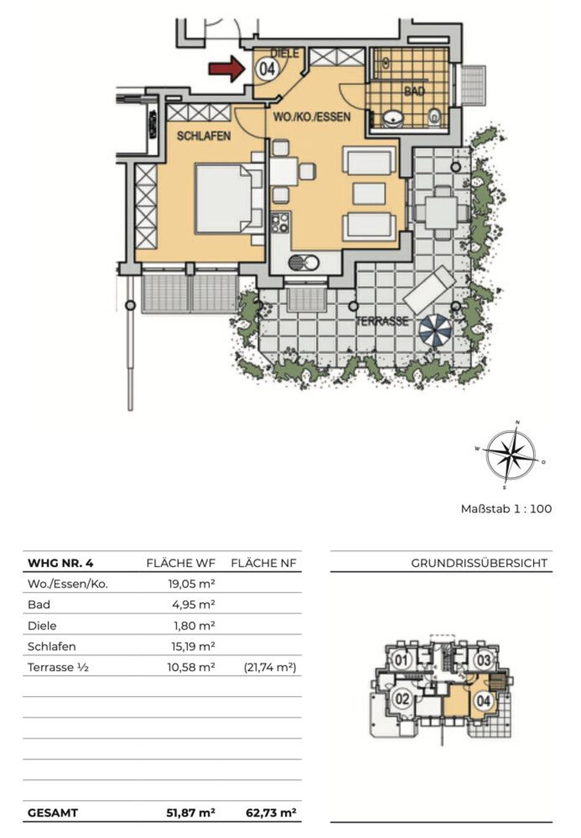 Erdgeschosswohnung in 82140 Olching mit 51,87 m² kaufen