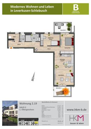 3-Zimmer-Wohnung mit Sonnenbalkon – 51375 Leverkusen – Vorschaubild 3