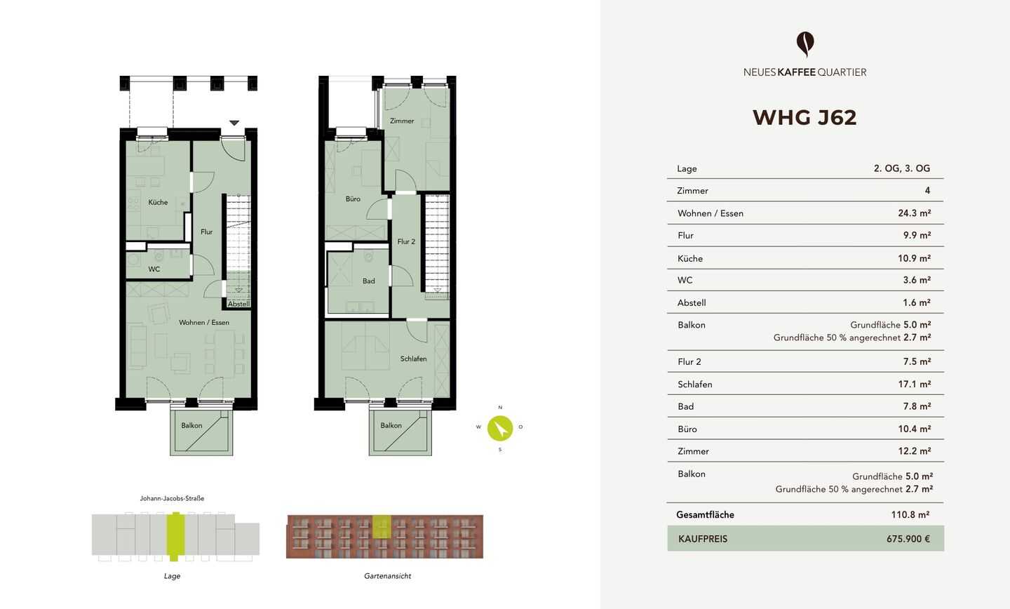NEUES KAFFEEQUARTIER - Große 4 Zimmer -Maisonettewohnung – Bremen – Vorschaubild 3