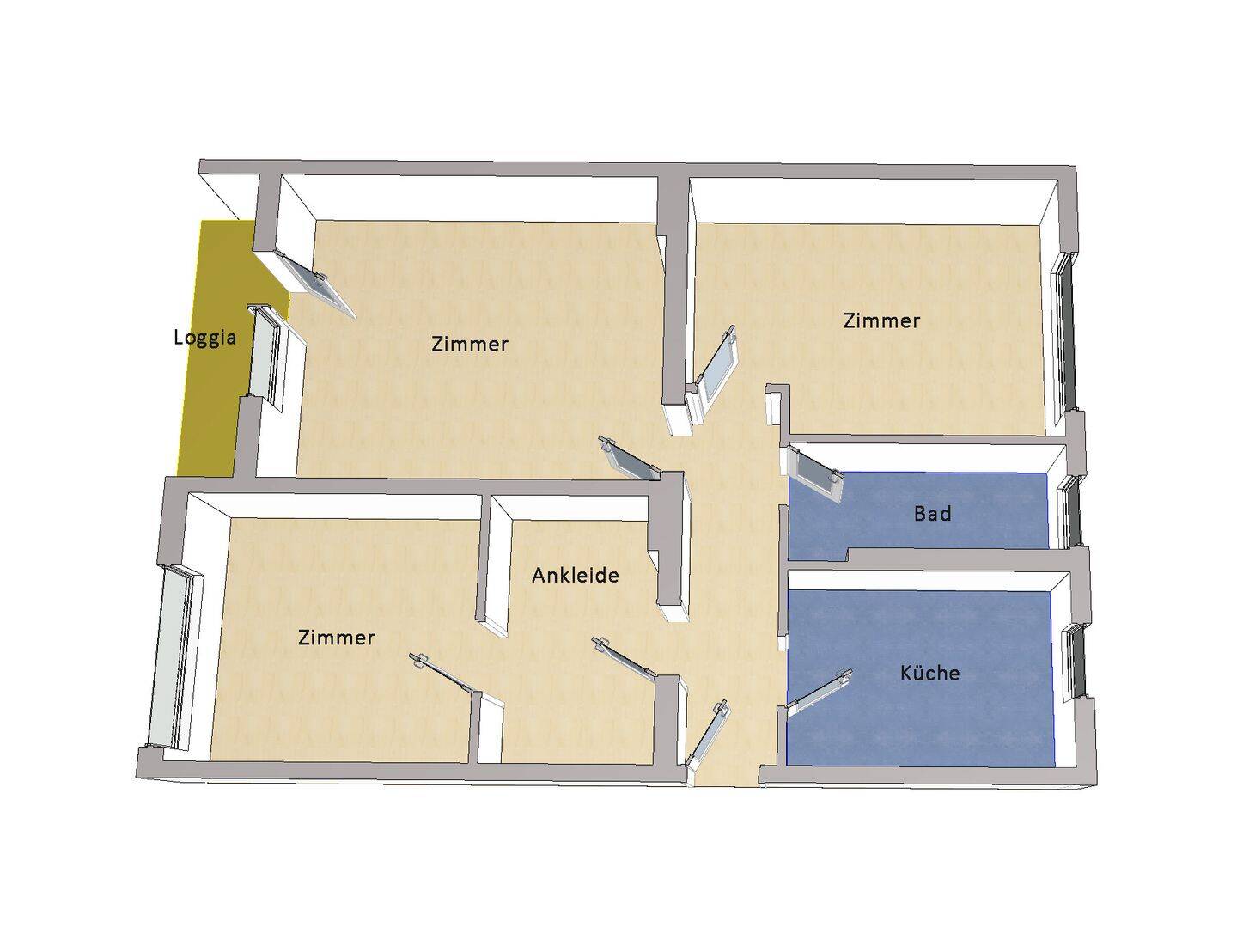 IMMOBERLIN.DE - Exquisit ausgestattete & möblierte Wohnung mit Westloggia – Berlin – Vorschaubild 6
