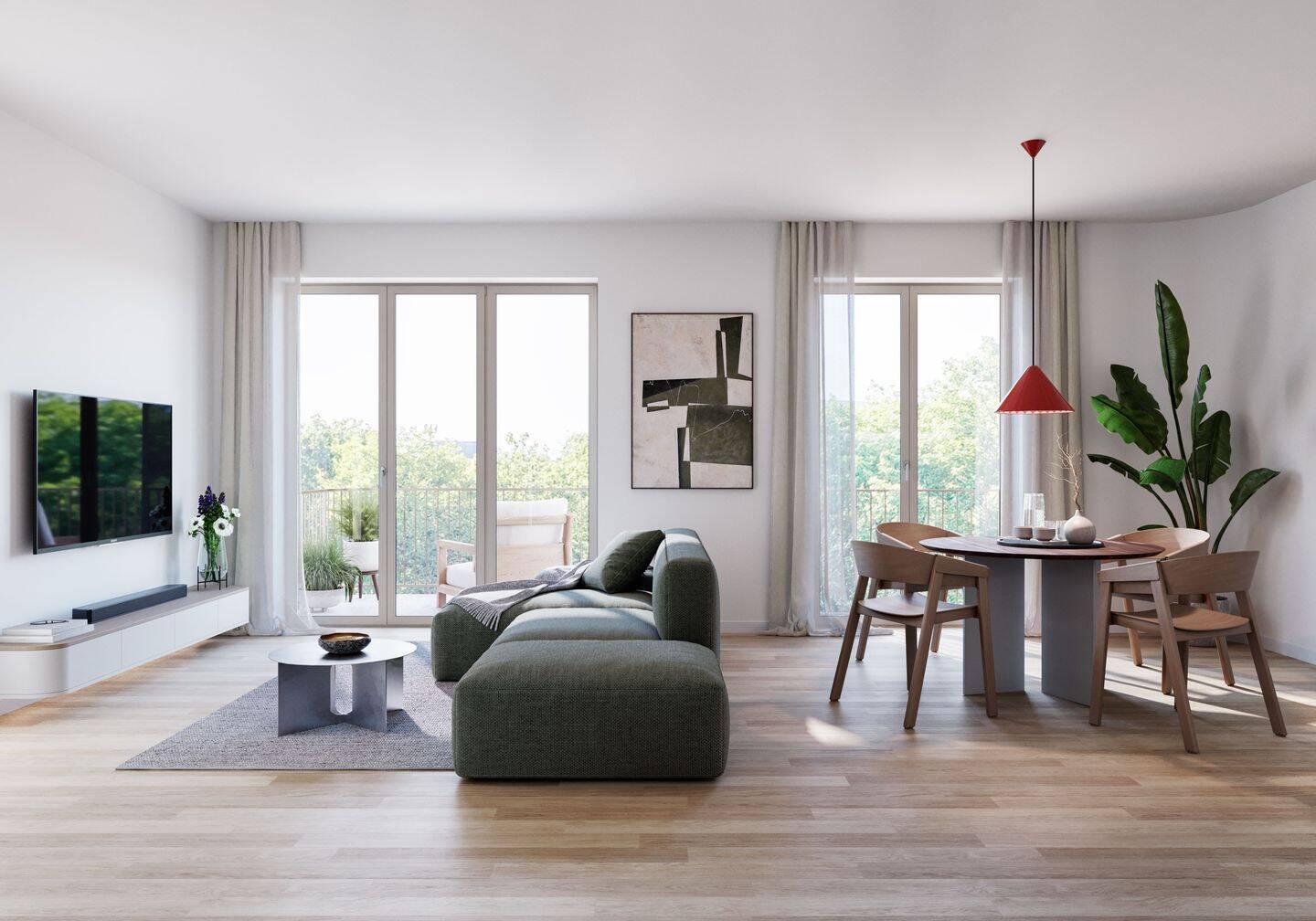 Zeitlose Architektur & moderner Wohnkomfort - stilvoller Neubau-Erstbezug mit Balkon