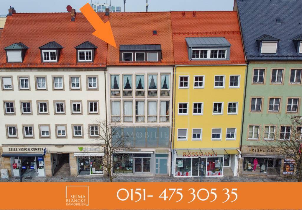 KAUFEN statt hoher Mieten zahlen - WGH mit Ladenfläche u. über 1400 m² Ntfl. in 1A-Lage der Fußgängerzone! – Bayreuth – Bild 1 von 8