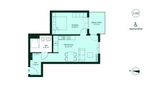 Barrierefreie Eigentumswohnung mit Südbalkon und großer Wohnküche mit elektr. Rollläden – 40597 Düsseldorf – Vorschaubild 8
