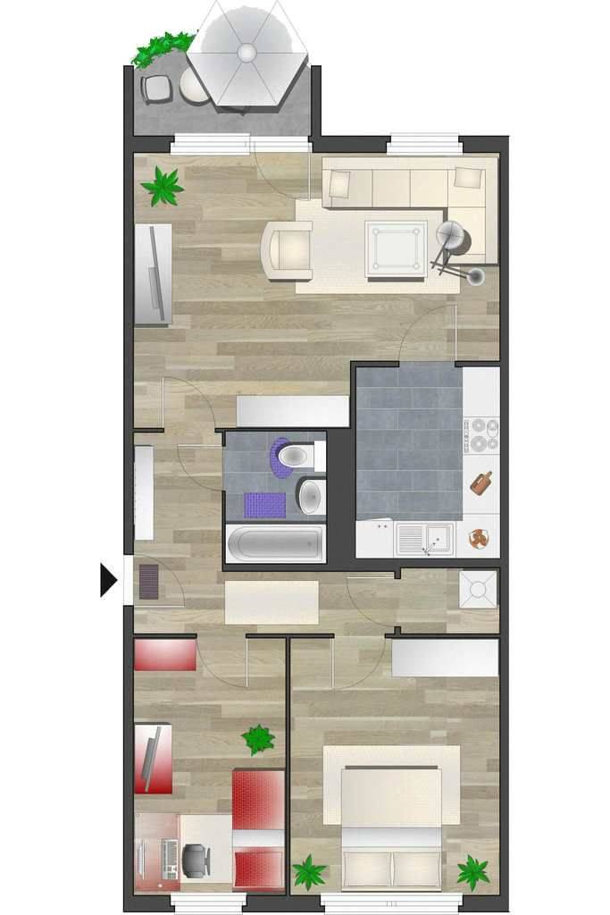 NEU sanierte 3-Raum-Wohnung nahe Schlossteich – Chemnitz – Vorschaubild 5