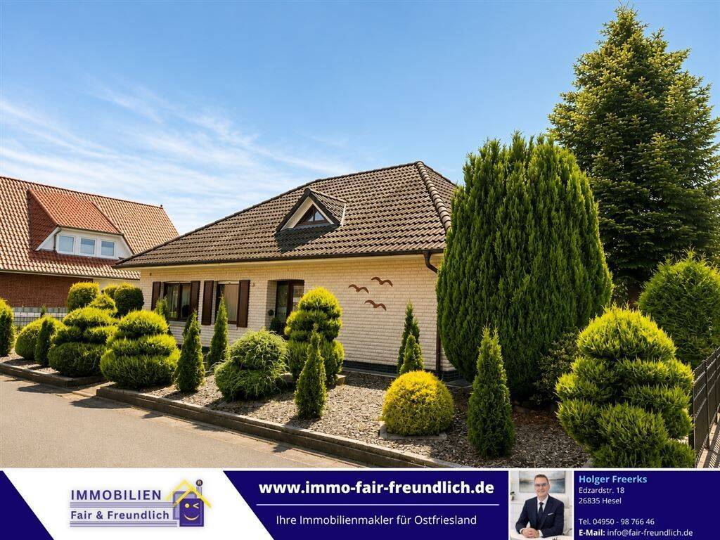 Exklusiver Bungalow Baujahr 2001 - Komfortables Wohnen mit Sommergarten und Garage in Hesel – Hesel – Vorschaubild 2