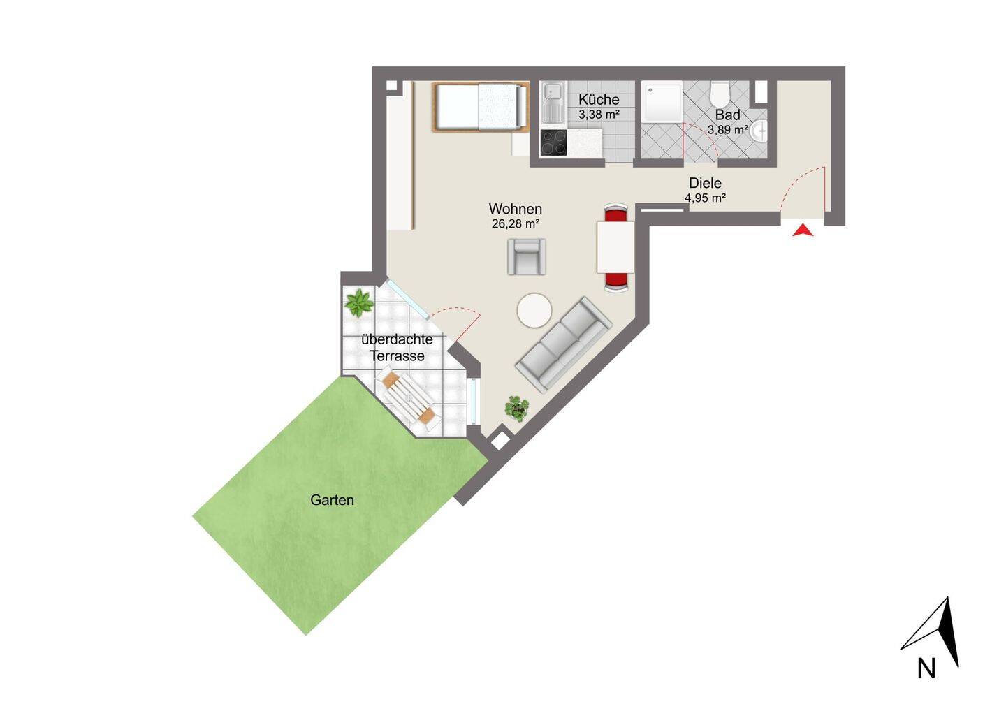 Charmantes Gartenapartment in begehrter Lage am Olympiapark – München – Vorschaubild 9
