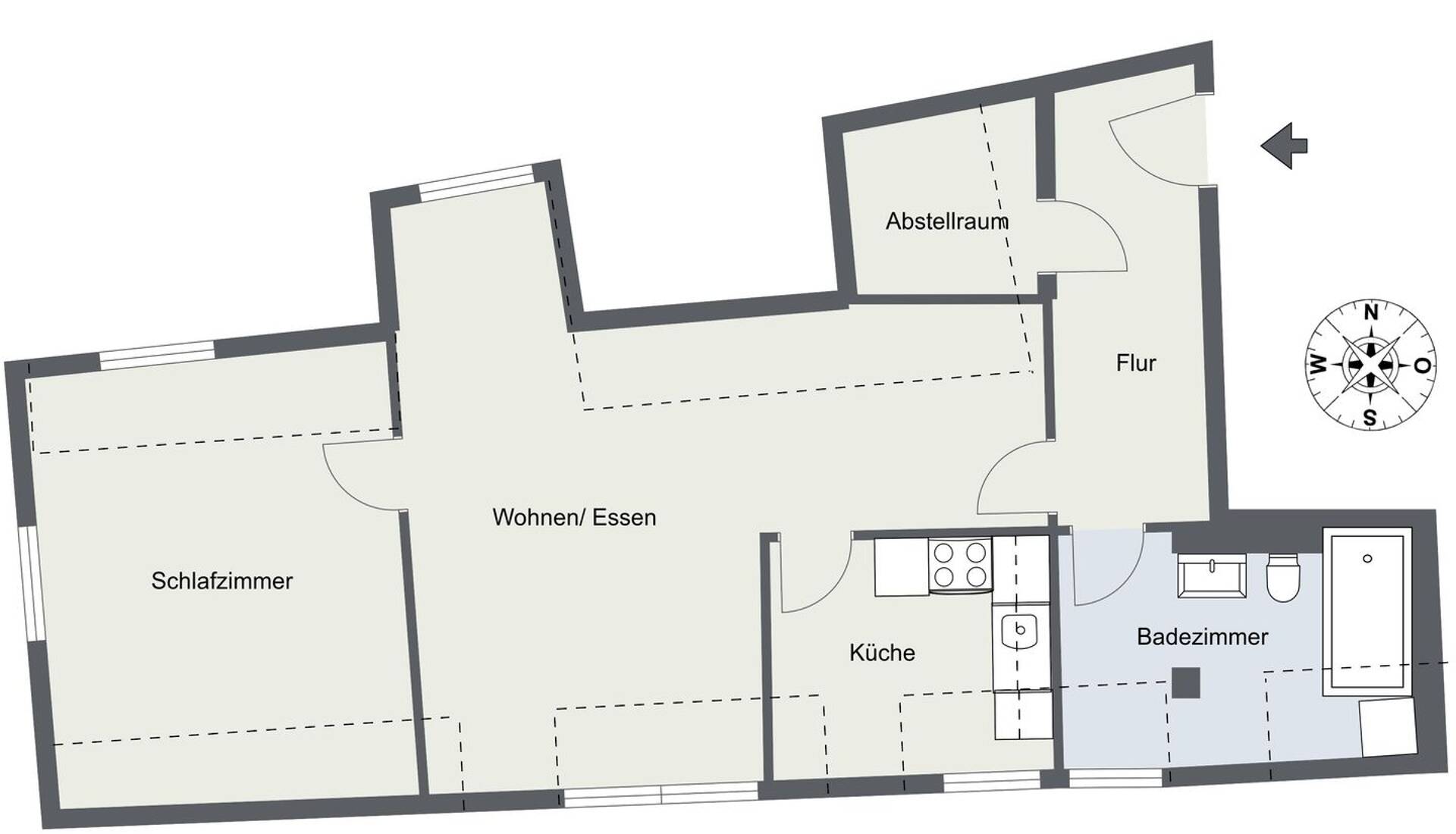 Dachgeschosswohnung in 93047 Regensburg mit 59 m² kaufen