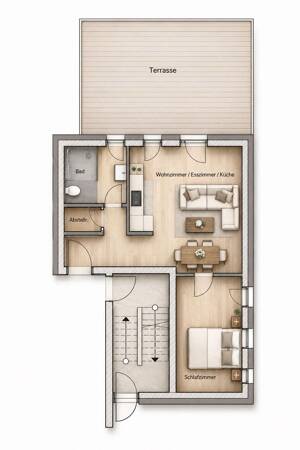 Erstbezug Gutleutviertel: 2 Zimmer mit 38 m² eigener Terrasse - Einbauküche inklusive – 60327 Frankfurt am Main – Vorschaubild 5