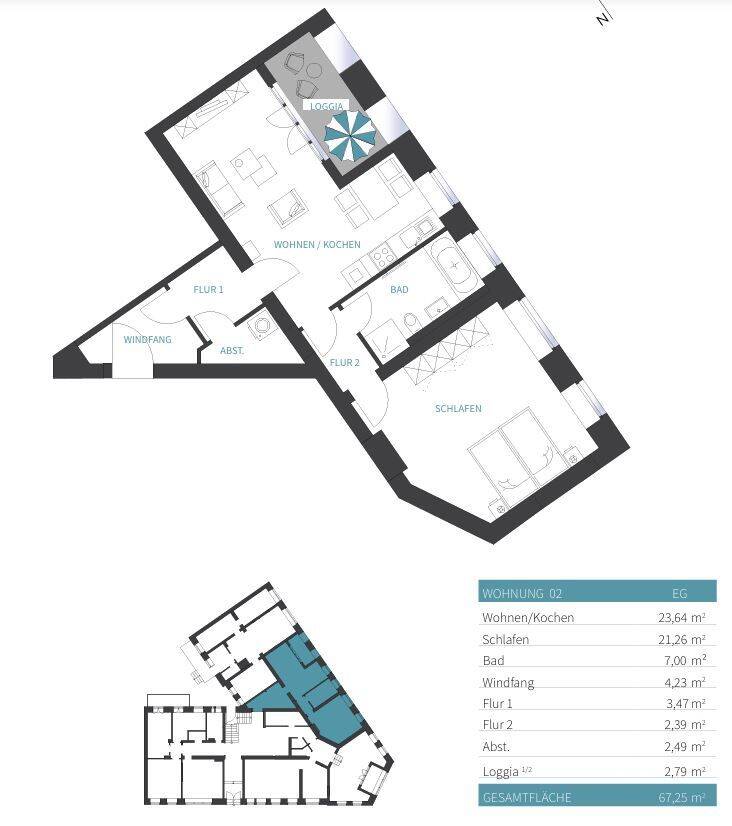Erstbezug nach Sanierung - Moderne 3-Zimmer-Wohnung mit Loggia – Chemnitz – Vorschaubild 2