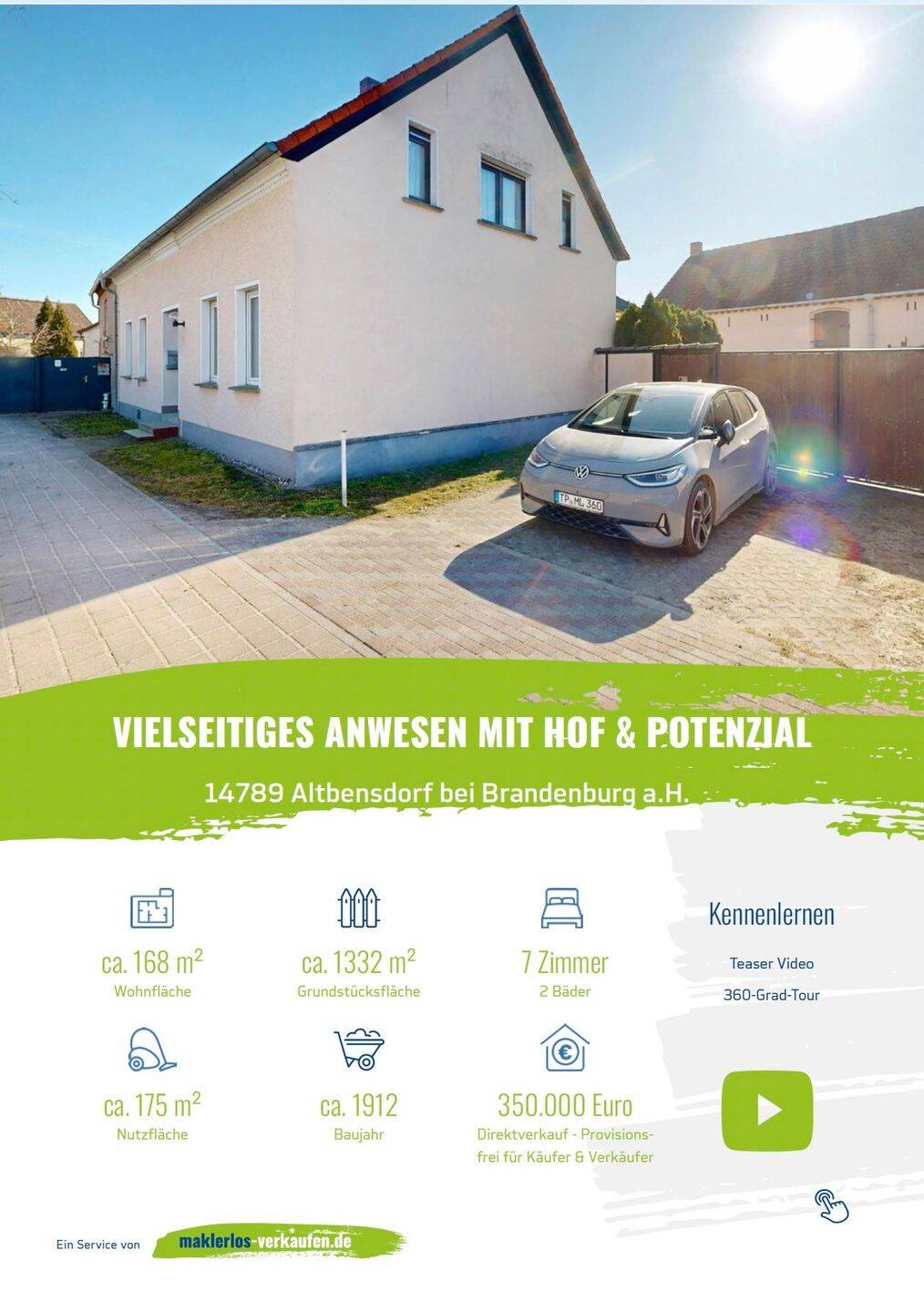 Provisionsfrei: Wohnhaus + Nebengelass + 2 Grundstücke – Bensdorf – Vorschaubild 3