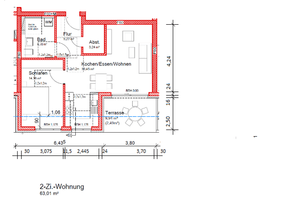 Terrassenwohnung in 76646 Bruchsal mit 63 m² kaufen