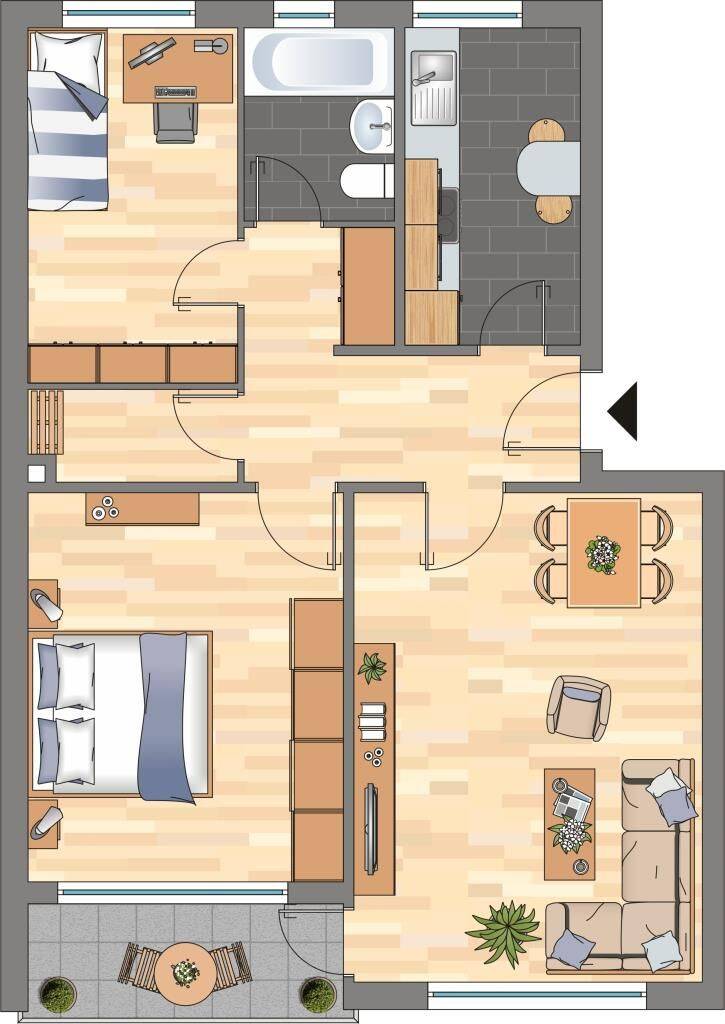 Helle 3-Zimmer-Wohnung in Kiel Mettenhof – Kiel – Vorschaubild 3