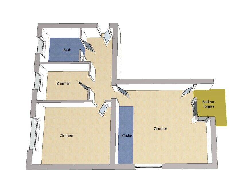IMMOBERLIN.DE - Sonnige Wohnung mit Balkonloggia in Südwestausrichtung & Pkw-Stellplatz – Berlin – Vorschaubild 9