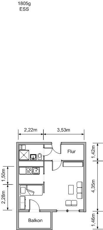 schöne helle 1- Raum-Wohnung mit Balkon und Fahrstuhl