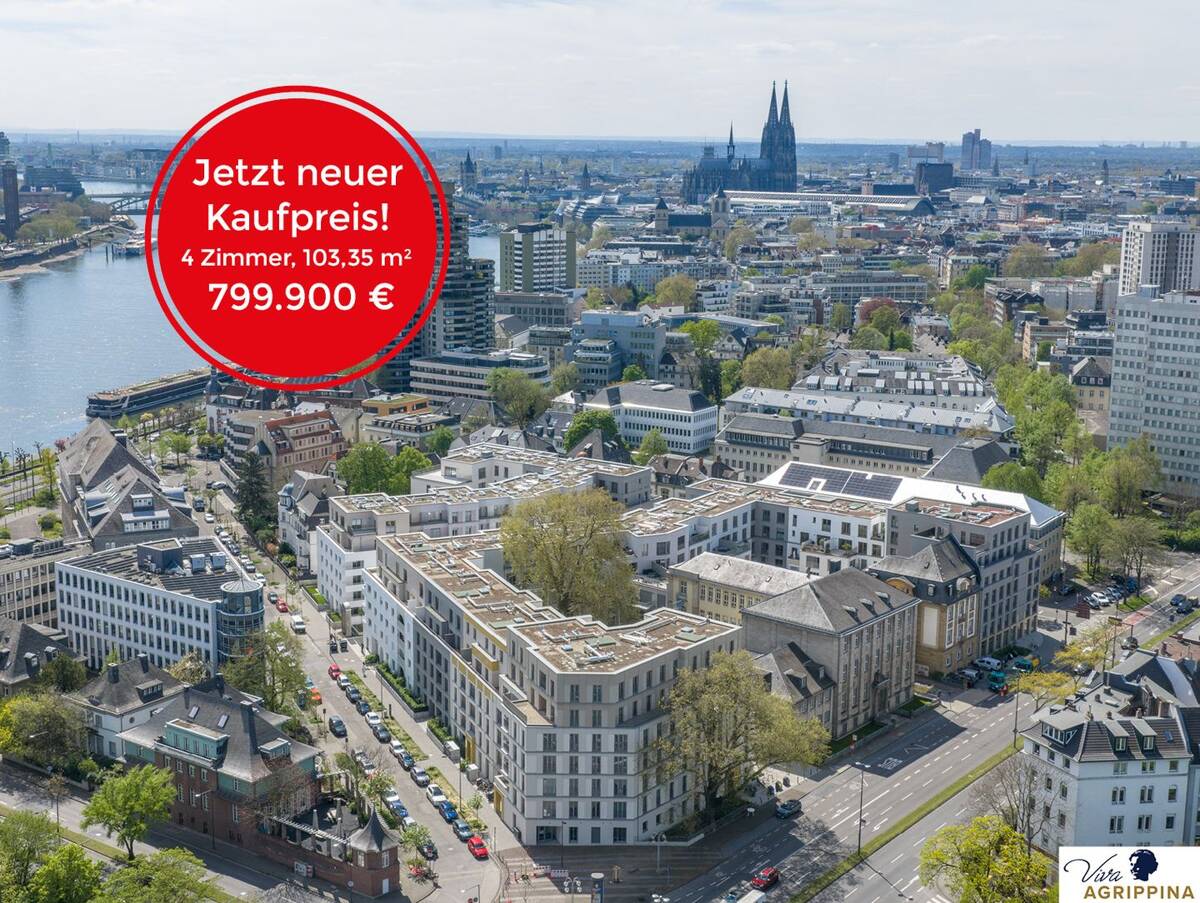VIVA AGRIPPINA: 4 Zimmer, 103,35 m², Loggia im 1. OG - Wohnen nahe dem Rhein – 50668 Köln – Bild 1 von 8