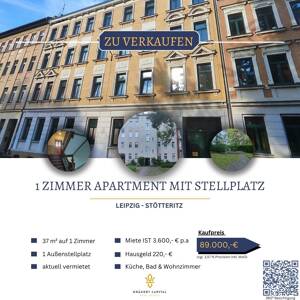 1 Raum Apartment mit Stellplatz zur Kapitalanlage