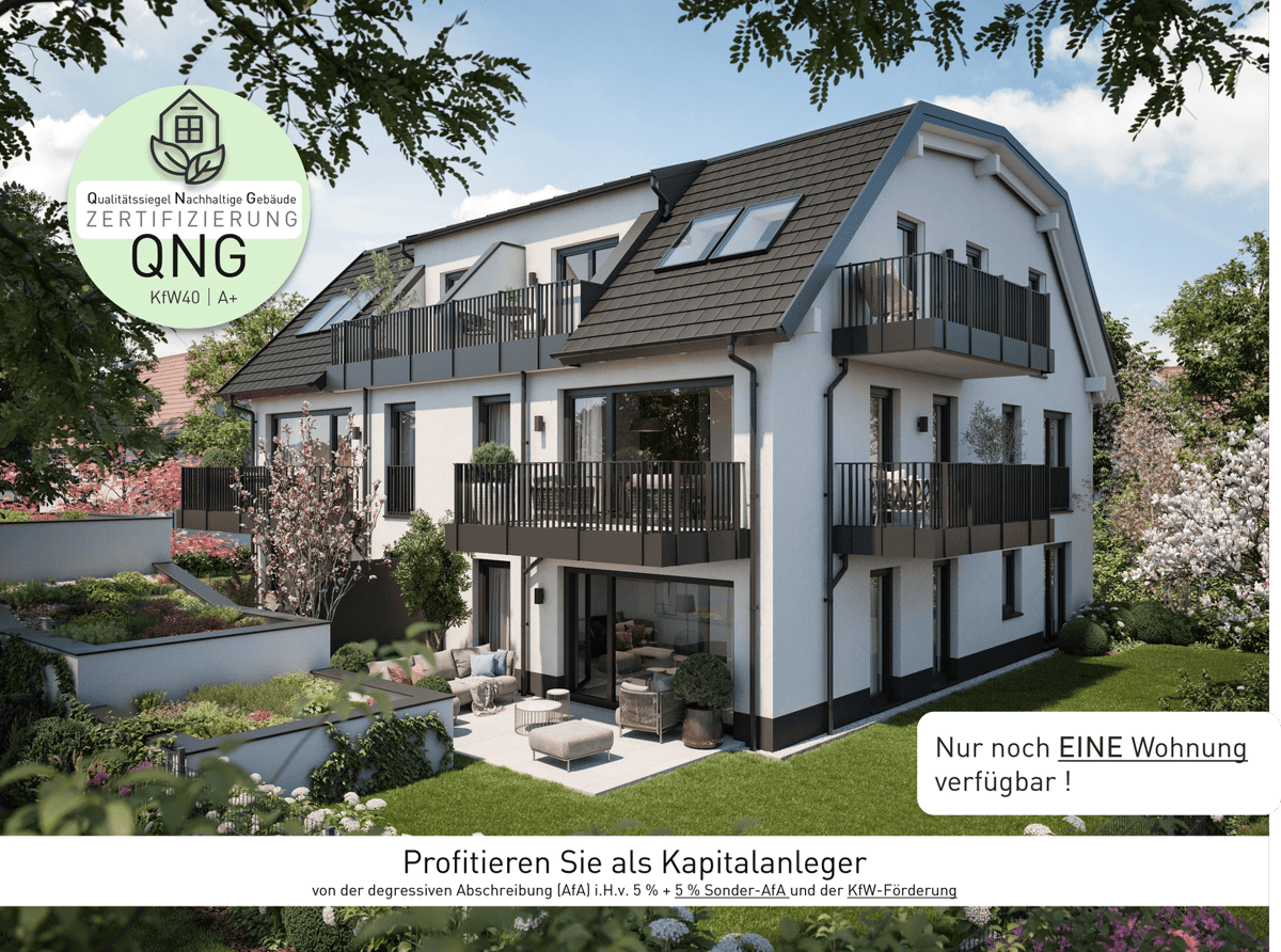 NEUBAU-3-Zimmer-Gartenwohnung mit sonniger Terrasse am Forstenrieder-Park – 81475 München – Bild 1 von 9