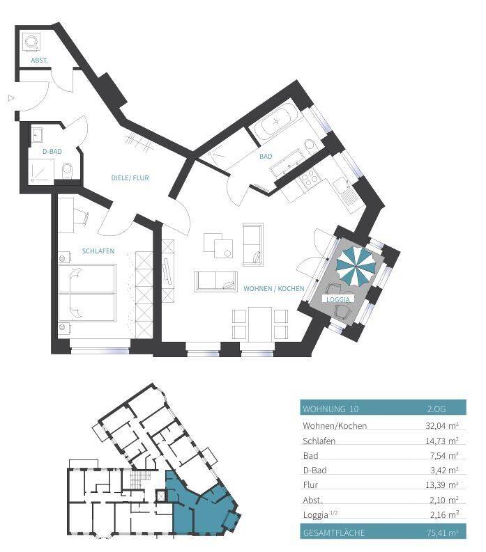 Erstbezug nach Sanierung - Moderne 2-Zimmer-Wohnung mit Loggia – Chemnitz – Vorschaubild 2