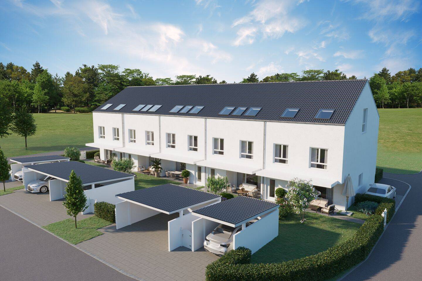 Neubau-Reihenhäuser nahe Ingolstadt - KfW-40, ruhig & naturnah – Großmehring – Bild 1 von 8