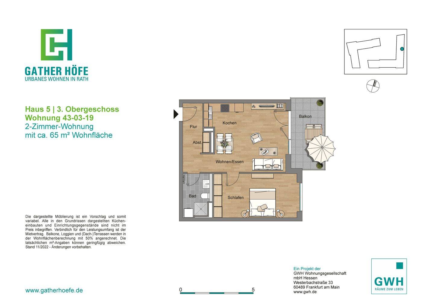 47125/19 2-Zimmer-Wohnung in Düsseldorf-Rath/preisgedämpft - bitte Voraussetzungen beachten! – Düsseldorf – Vorschaubild 2