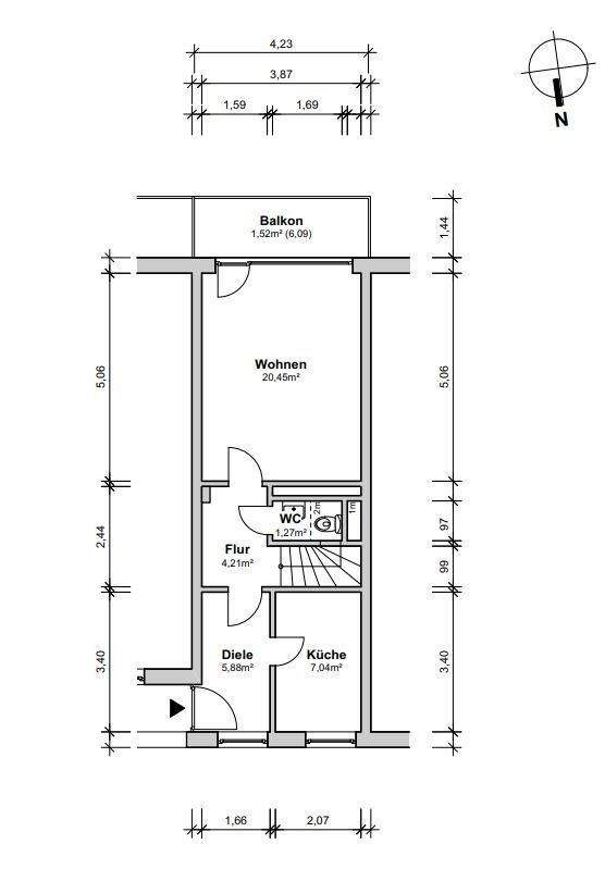 Maisonette-Wohnung mit 3 Zimmern und zwei Südbalkonen auf ca. 82 m² Wohnfläche in zentraler Lage in Rissen – Hamburg – Vorschaubild 2