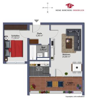 ***Heike Borchers Immobilien***Solide 2-Zimmer-Wohnung zur individuellen Nutzung***zentrale Lage*** – 81737 München – Vorschaubild 2