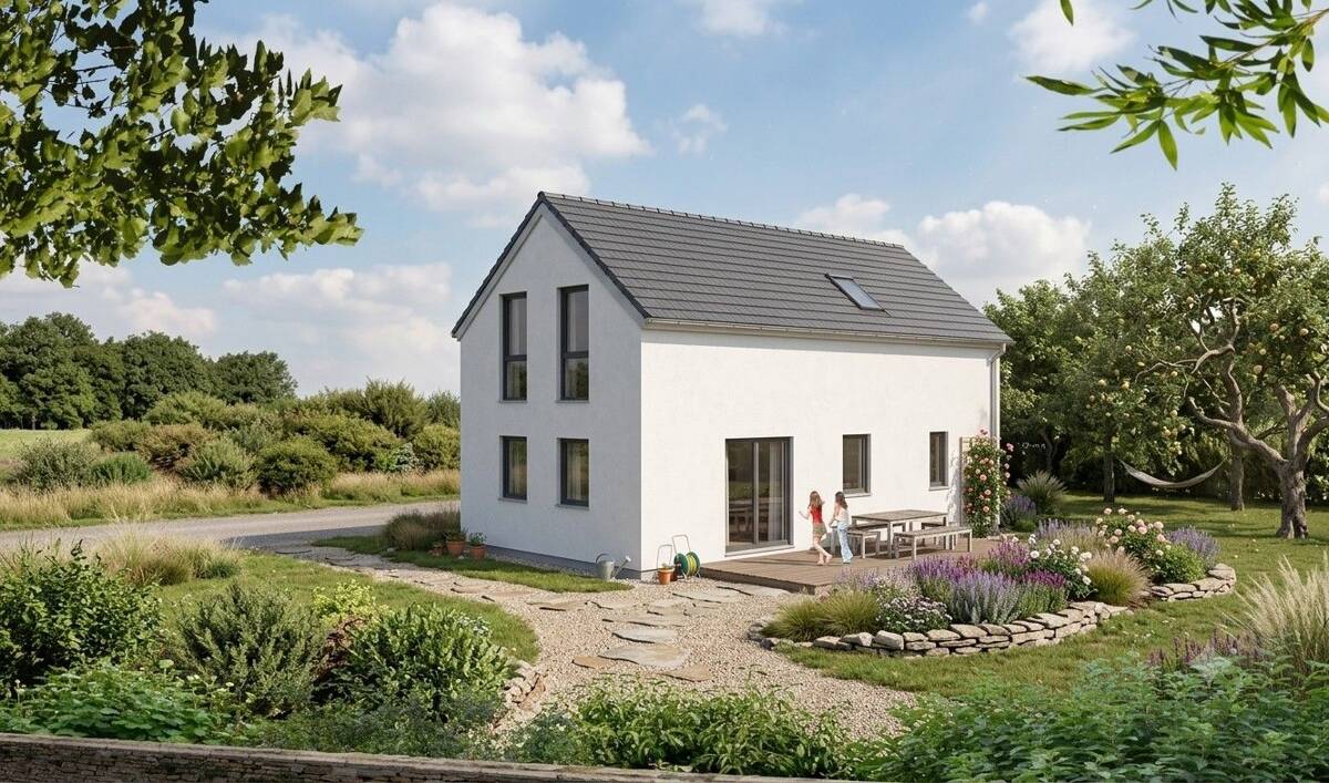 Familienglück im Grünen – projektiertes KfW-40-Einfamilienhaus auf ca. 505 m² Traumgrundstück in der Nürnberger Kettelersiedlung – 90469 Nürnberg – Bild 1 von 6