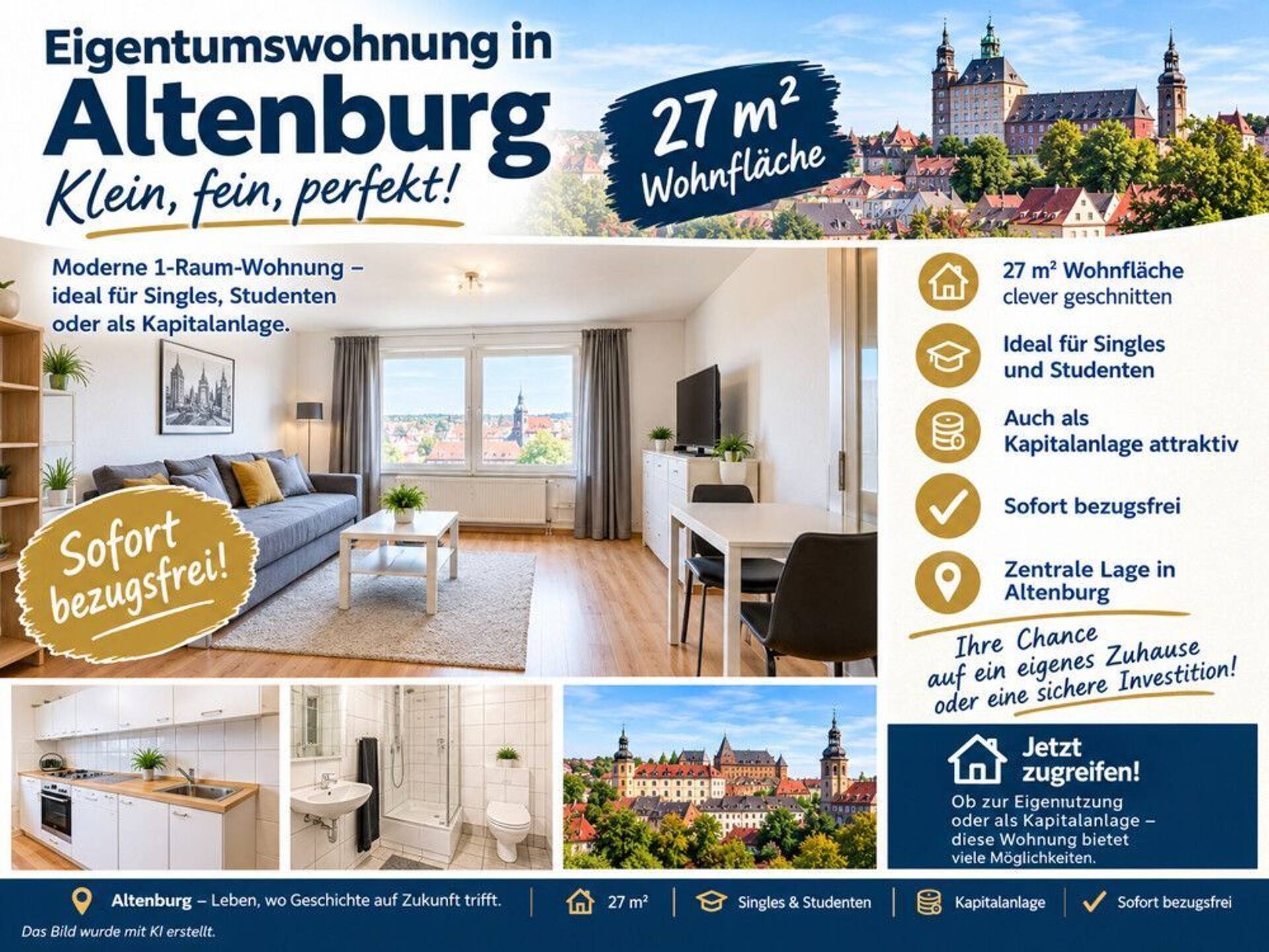 Etagenwohnung in 04600 Altenburg mit 27 m² kaufen