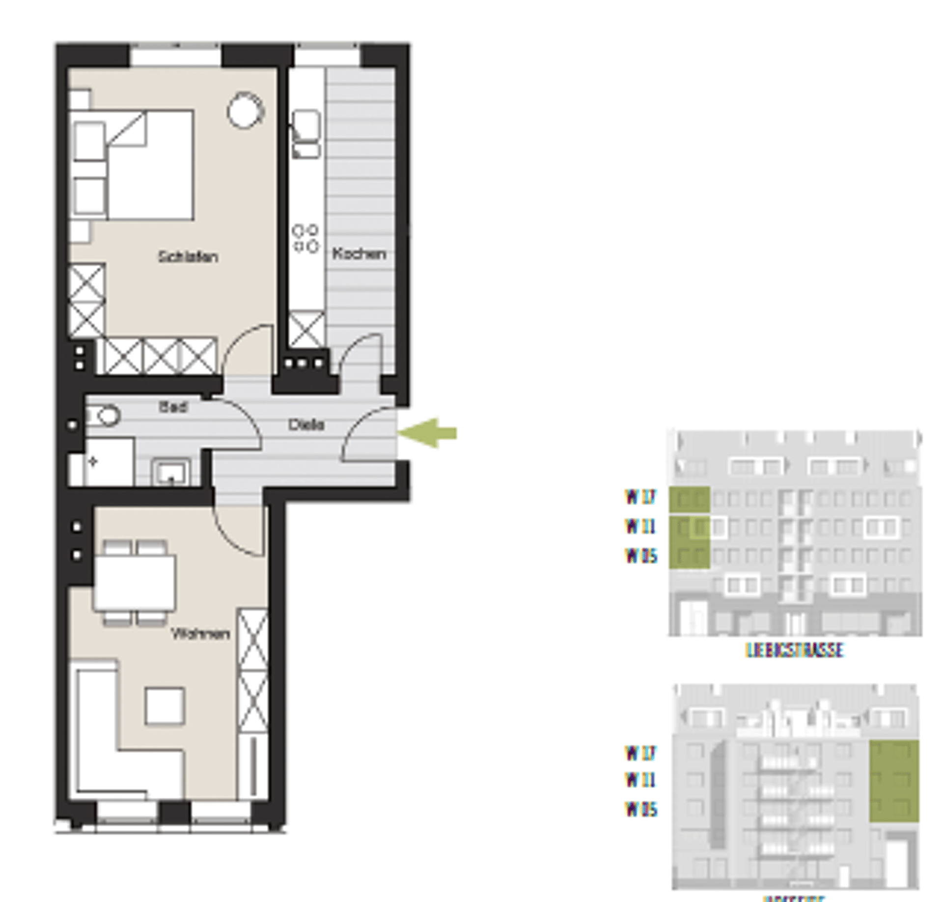 Etagenwohnung in 50823 Köln mit 47,56 m² kaufen